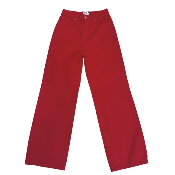 Princess Polly Denim - Princess Polly NWT Denver Denim Jeans Red High Rise Wide Leg US
